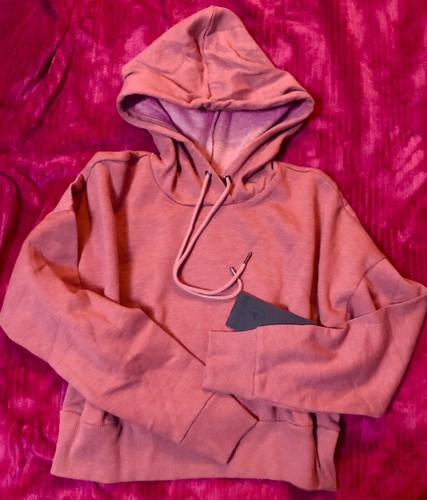 90 degree by reflex stonewashed Cropped drop shoulder hoodie/sweatshirt Size M - Picture 2 of 12