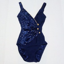 Vintage Longitude One Piece Swimsuit-Size 8 Tall-Shelf Bra-Stars-Union Made