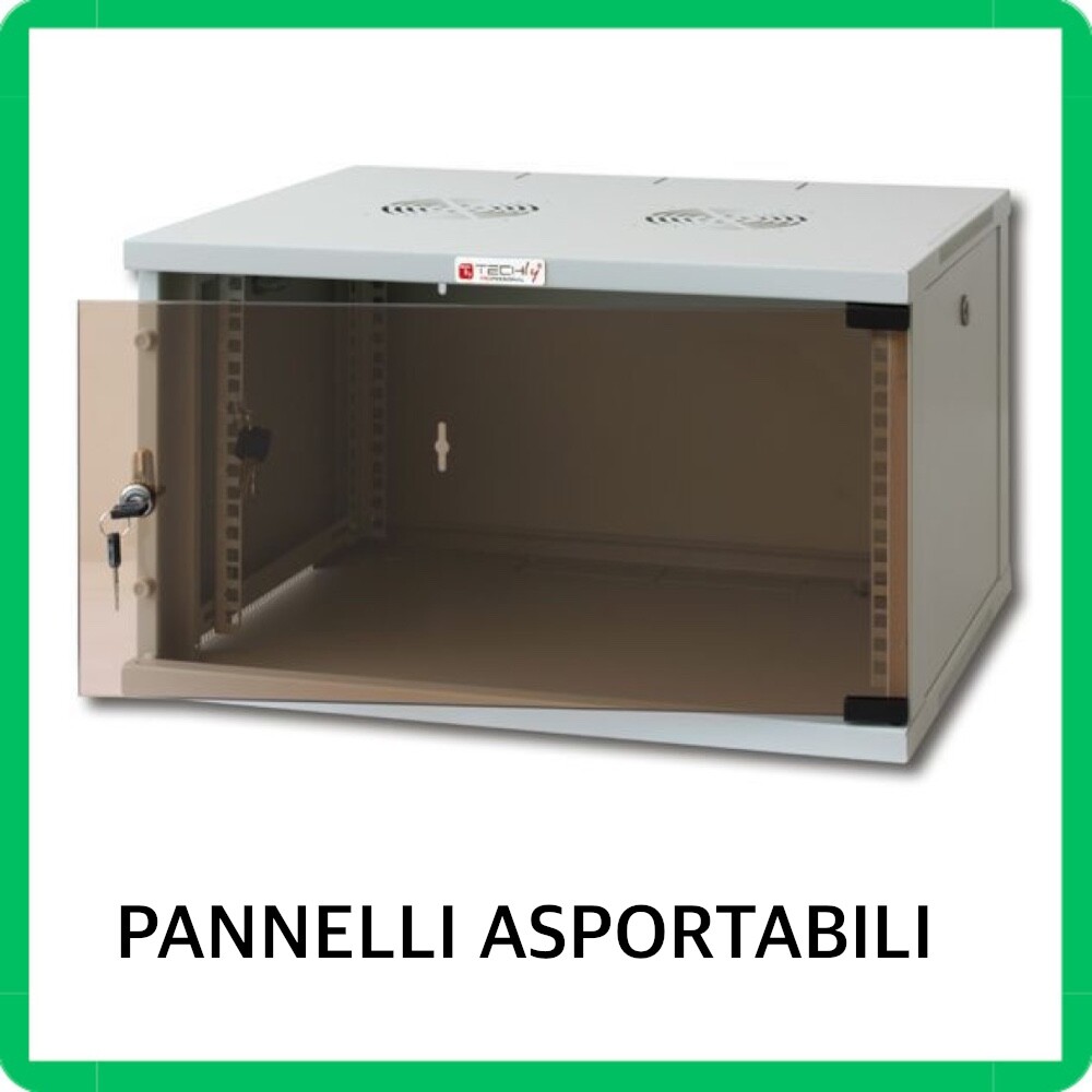 armadio rack 19 per server chassis case ups Techly 9 unità con anta in vetro g45