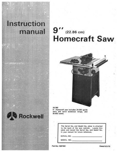 Table Saw Instruction Manual | eBay