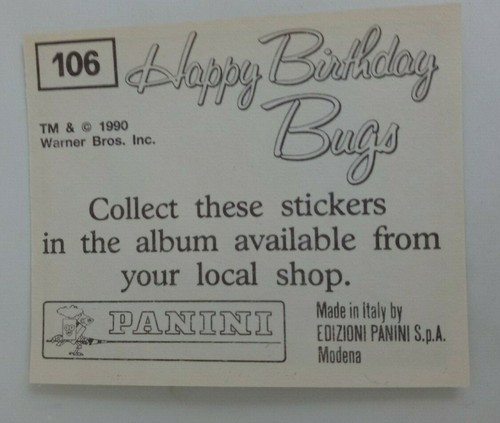 1990 Panini Happy Birthday Bugs (Pick Your Sticker) - Picture 153 of 343