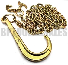 5/16" x 10' Transport Tow Cain 15" J-Hook Grab Hook & T/J Combo Hook G70