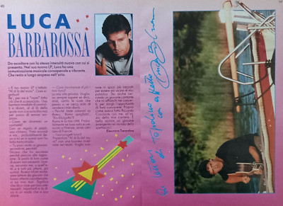 Italian Clipping Cutout 1989 LUCA BARBAROSSA Al di la del muro 2 PAGES