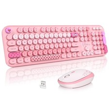 MOFII Wireless Keyboard and Mouse Combo, Cute Keyboard Full Size and Wireless...