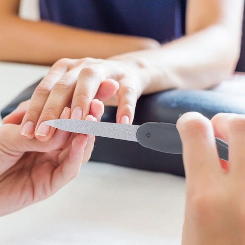8 pièces lime à ongles en acier inoxydable en forme de corne de bœuf soldes lime à