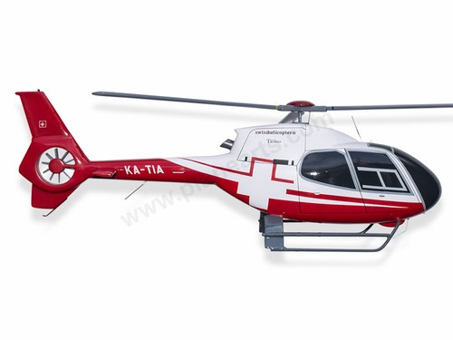 Airbus Eurocopter EC120 Swiss Solid Mahogany Wood Handcrafted Display Model - 第 2/12 張圖片