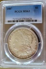 1887 Morgan Silver Dollar PCGS MS 63
