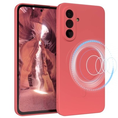 Silikonhülle magnetisch für Samsung Galaxy A36 Magnet TPU Bumper in Hell Rot