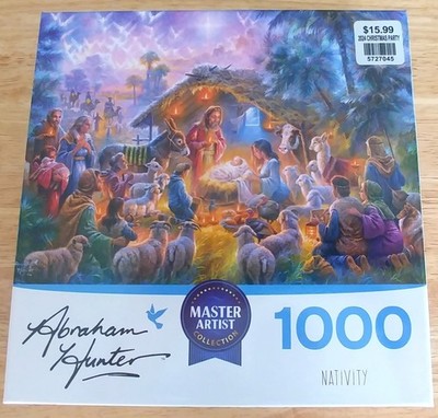 Rose Art Abraham Hunter Master Artist  Nativity 1000 Piece Puzzle #6400-NIB