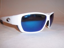 NEW COSTA DEL MAR SUNGLASSES TUNA ALLEY WHITE/BLUE 580G POLARIZED 296 AUTHENTIC