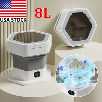 #ad #ad 8L Portable Washing Machine Foldable Mini Washer Small Laundry for Apartment RV $26.57