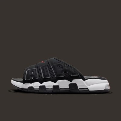 Nike Air More Uptempo Slides Black White Red FJ2708-001 | eBay