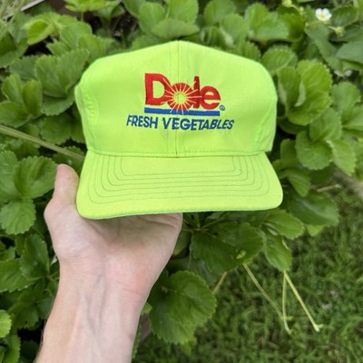 Vintage Dome Fresh Vegetables Neon Green Mens Snapback 90s Y2K Fruits Hawaii