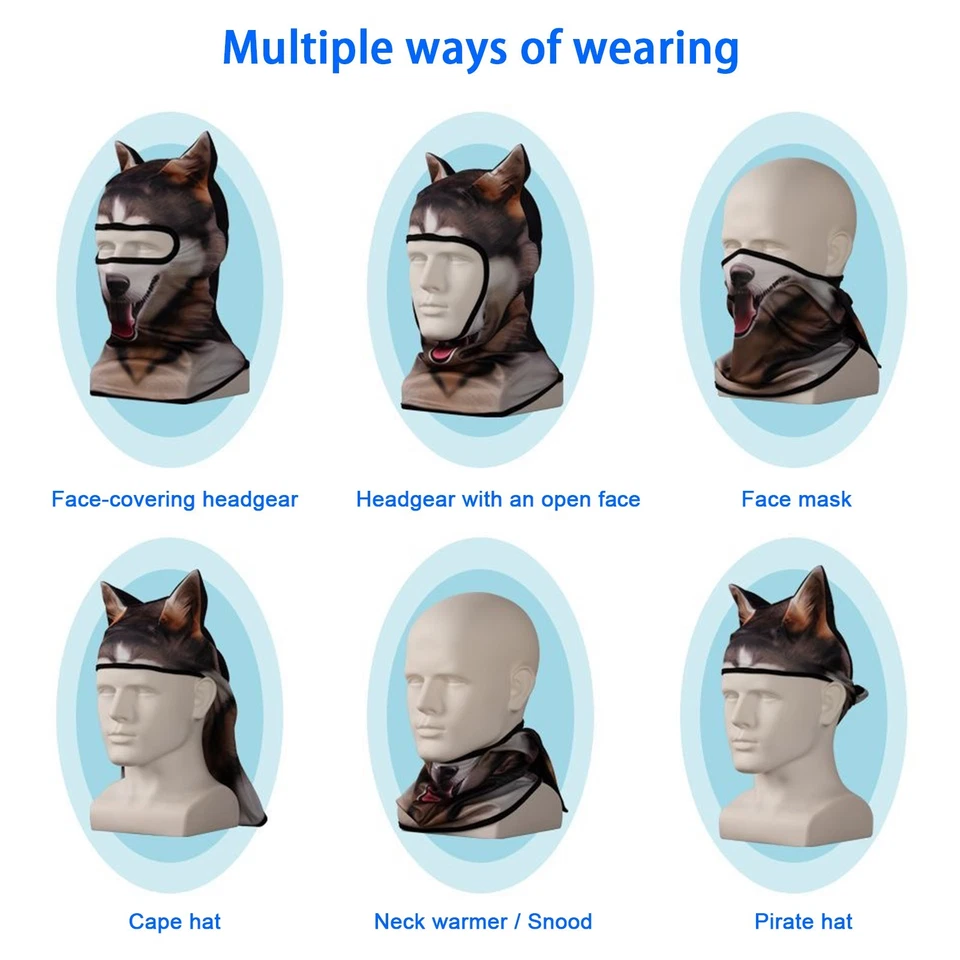 3PACK 3D Cat Ski Sheisty Face Mask with Ears, Suitable for Music Festivals,Raves - Image 4 of 4