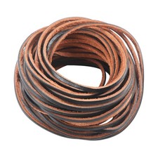 CDY 3mm Wide Flat Genuine Leather Strip Cord Dark Brown Espresso 6yards