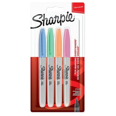 Sharpie Permanentmarker feine Spitze für kräftige Details Pastellfarben 4 Marker