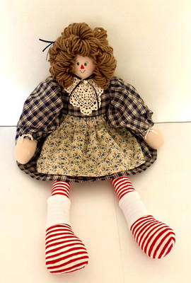 Handmade 24 inch cloth Rag Doll Yarn Hair Cute Cottagecore