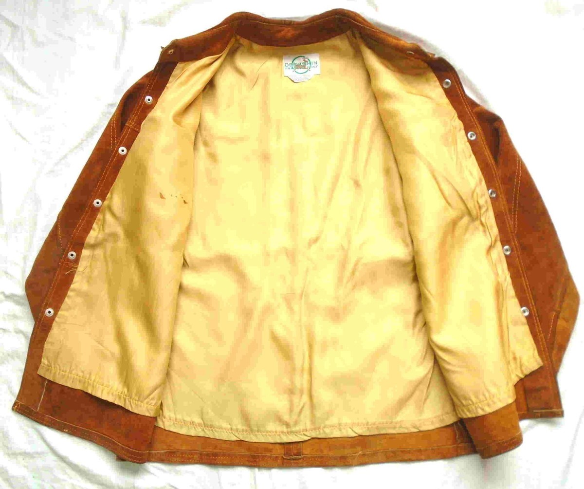 Vintage 80s Deerskin Trading Post Mens Large Heavy Suede Jacket | eBay