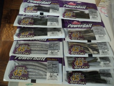 10 - BAGS BERKLEY POWERBAIT MAX SCENT MIXED STYLES NIP (MIXED COLORS)