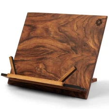 TILISMA Wooden Cook Book Stand – Handmade Walnut Book Holder for Reading Hand...