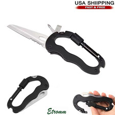 Multitool Carabiner with Pocket Knife Keychain Clip Screwdriver Bottle Opener US
