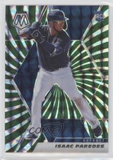 2021 Panini Mosaic Rookie Green Swirl Mosaic Prizm 7/11 Isaac Paredes #224 0q7p