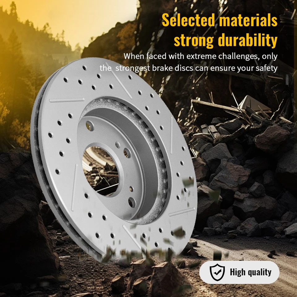 Rear Drilled Disc Brake Rotors for 2008-2009 Buick Allure LaCrosse Chevy Impala - Image 4 of 4