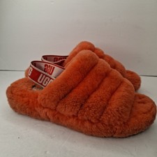 UGG FLUFF YEAH SLIDE Women Slingback Sheepskin Slippers 1095119 Coral US 11
