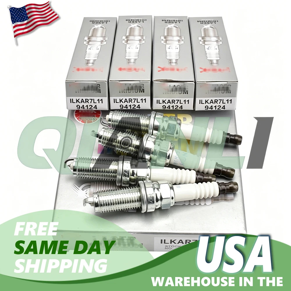 Set of 4 For NGK 94124 Laser Iridium Spark Plugs ILKAR7L11