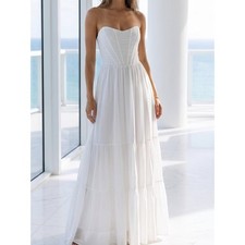 NWT LULU'S special moment corset white maxi dress S