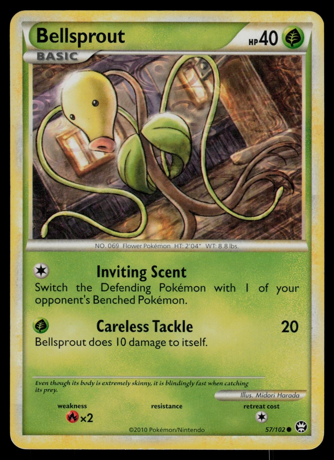 Bellsprout 57/102 Common HGSS Triumphant Pokemon Lightly Played