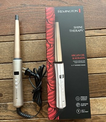 Remington Shine Therapy Argan & Keratin 1/2 -1 Inch Tapered Digital Curling Wand