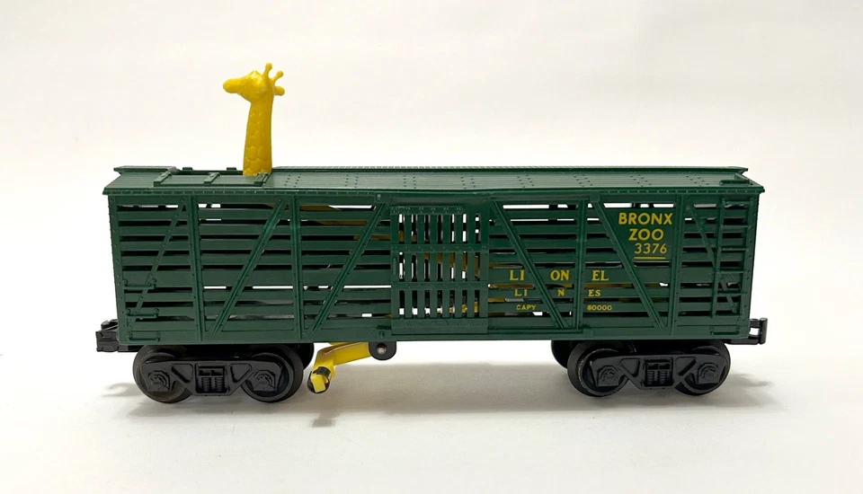 SCARCE Postwar Lionel 3376 GREEN Giraffe Car LATE Hagerstown VARIATION C8 OB - Image 3 of 4