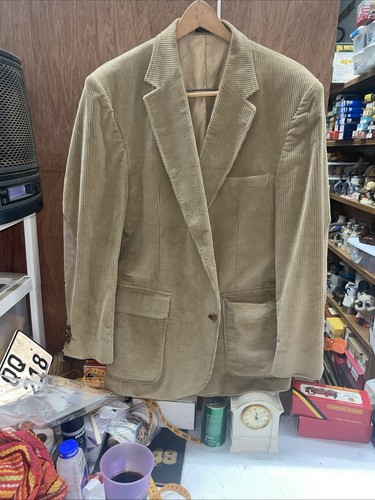 Vintage Orvis Sportcoat 44R Men Corduroy Blazer Jacket Leather Elbow Patches USA - Picture 2 of 13