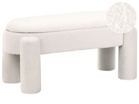 Bank Mit Stauraum Aus Bouclé Creme Weiß Teddy Stoff Modernes Design Oakley