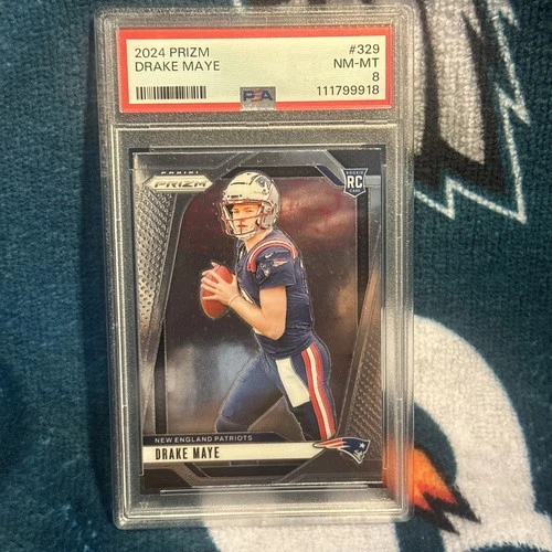 2024 Panini Prizm Rookies Drake Maye #329 PSA 8