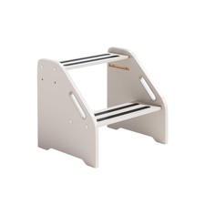 Wooden Toddler Step Stool Handles Non-Slip Two-Step Height Adjustable Safe