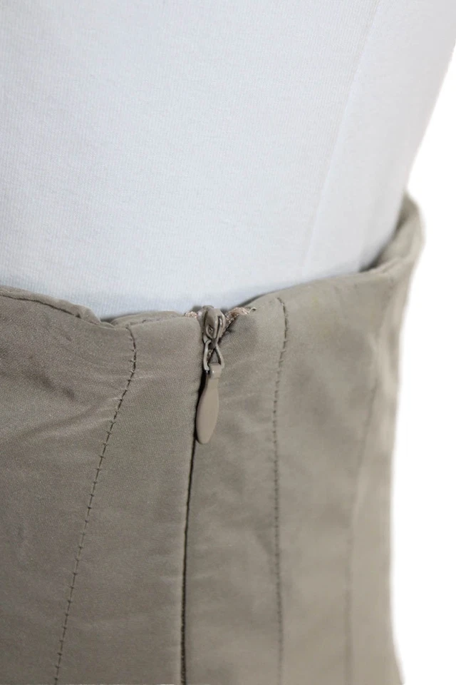 Pauw 女式 A 字褶绿色及膝裙聚酯纤维 1 码 — 第 4/4 张图片