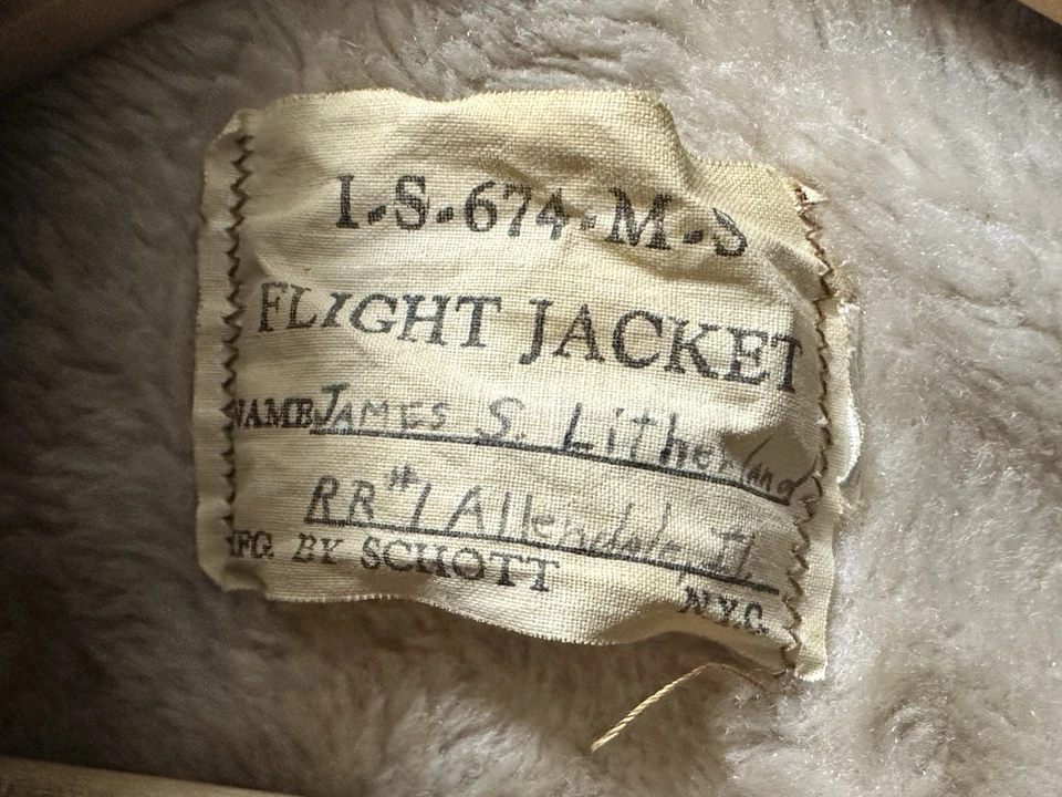 GENUINE VINTAGE 70s SCHOTT IS 674 MS LEATHER FLIGHT JACKET BROWN SIZE 40 (M-L) - Image 4 of 4