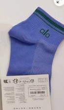 Alo Unisex Half-crew Yoga Socks Pure Purple Ankle Socks Size M Adult