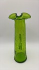 Vintage Green Crackle Glass Small Pitcher 7.5" Handcrafted MCM Cruet or Vase EUC — photo 2
