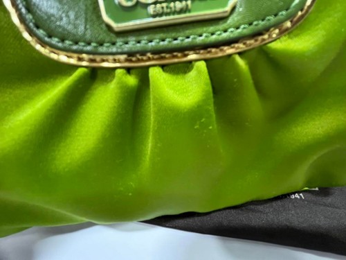 COACH Amanda Cosmetic Pouch Green Satin Size W18 x H12 x D5.5cm Used - Picture 4 of 6