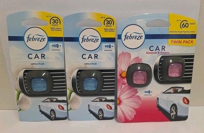 Febreze Auto Lufterfrischer Blüte oder Baumwolle X 4 Einheiten oder 6 Einheiten oder 8 Einheiten MIX 