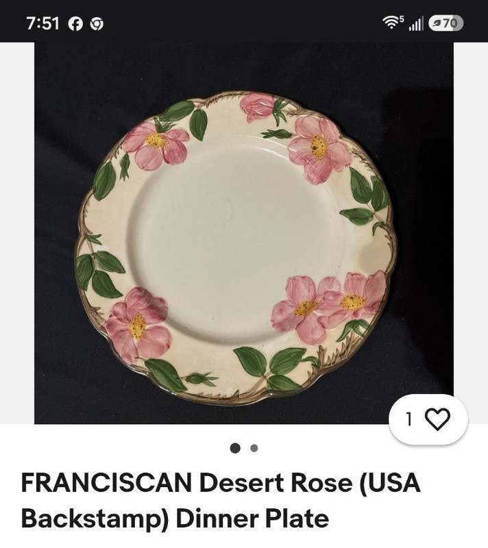 71 pieces of desert rose pattern dishes