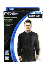 NEW L/XL UNISEX 2-PIECE LIGHTWEIGHT PVC SAUNA SUIT PRO STRENGTH Workout Exercise