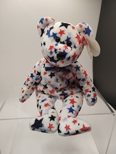 TY Beanie Baby - RED, WHITE & BLUE the Bear (8.5 inch) -born July 4 2002. Mint