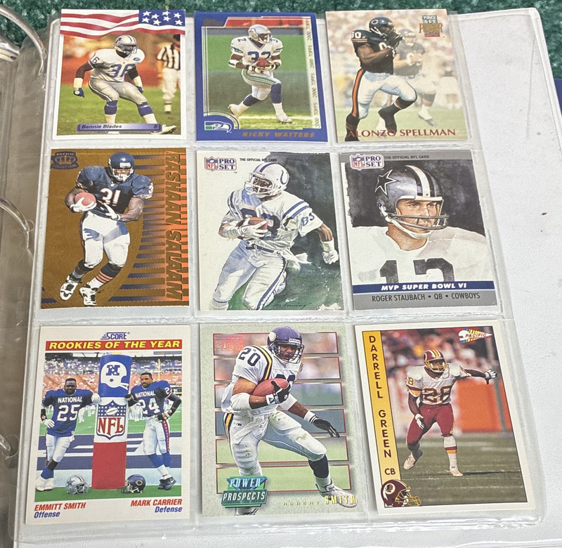 Topps 1990 NFL Football Card Lot (9) Staubach Watters Bennie Blades RC