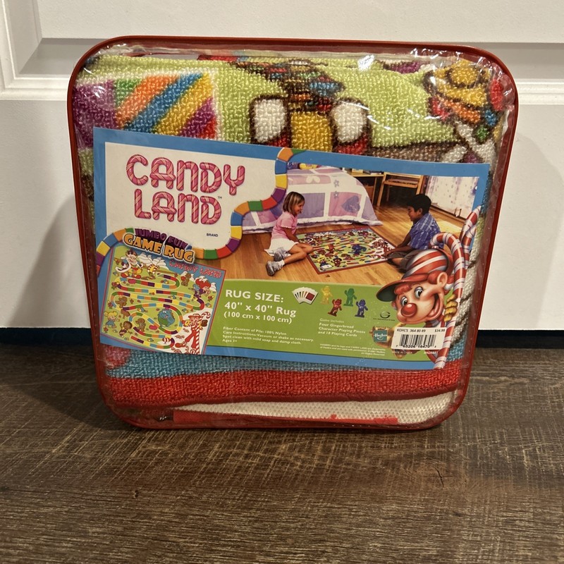 NEW Candy Land Board Game Rug 40x40 Complete HASBRO 2007 Kids Room Jumbo 4 PPL