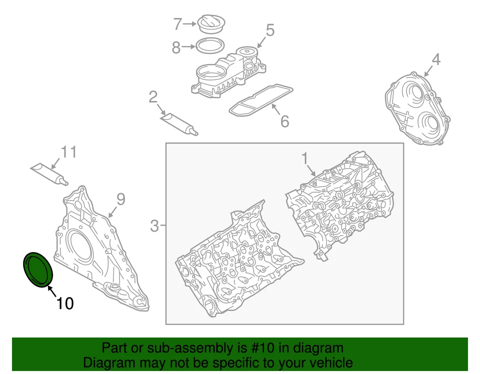 Подлинное уплотнение коленчатого вала двигателя 06E-103-051-J - Изображение 3 из 4