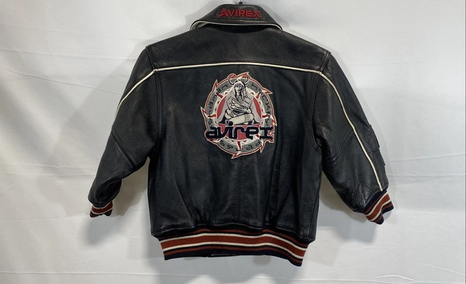Avirex для мальчиков черная кожаная куртка размер 6 - Изображение 3 из 4